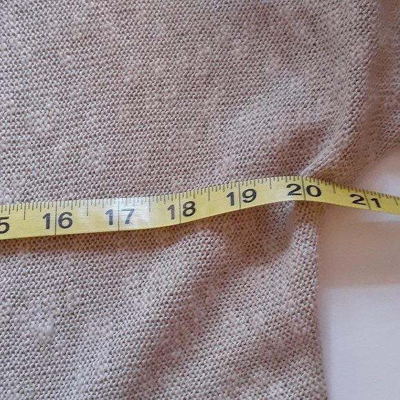 Soft Surroundings Cotton/Linen/Nylon sweater. Size L Pink & Tan - Picture 5 of 6